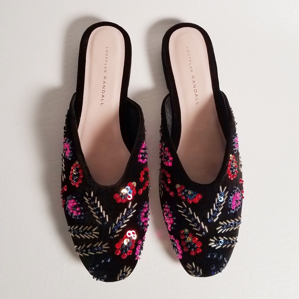 Loeffler Randall Velvet/Sequin Mules